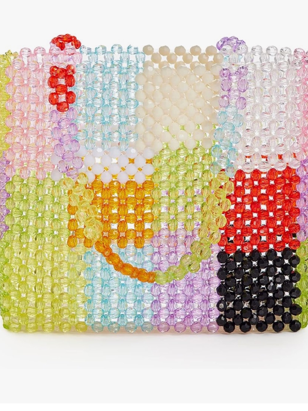 Handmade Rainbow Beaded Tote Bag - Multicolor - Picture 3 of 5